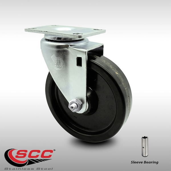 5 Inch SS Phenolic Wheel Swivel Top Plate Caster